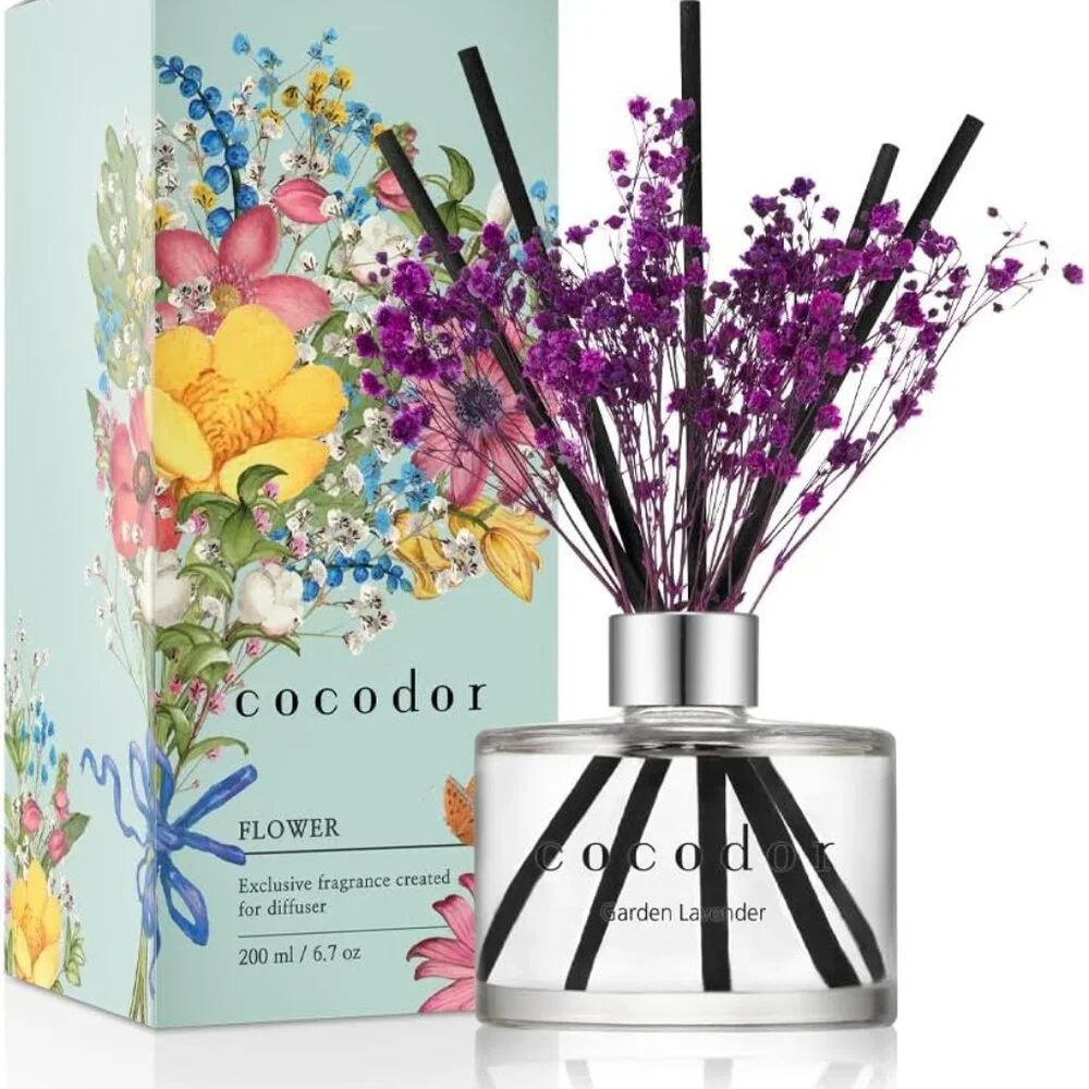 New Flower Reed Diffuser Set / 6.7oz / Garden Lavender/Scent Diffuser with Stick